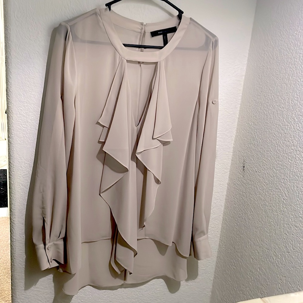 BCBGMAXAZRIA ENYA Blouse Chiffon Long Sleeve